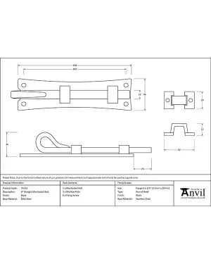 Black 6" Straight Monkeytail Bolt