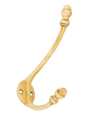 Polished Brass 6 1/2" Hat & Coat Hook