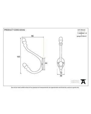 Black 6 1/2" Hat & Coat Hook