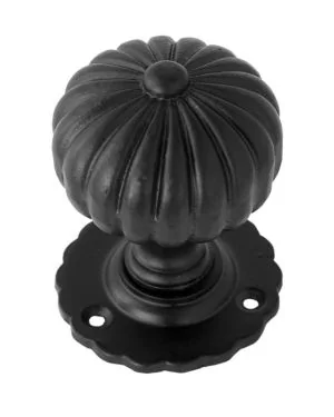 Black Flower Mortice Knob Set