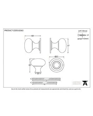 Ebony and PB Bun Mortice/Rim Knob Set