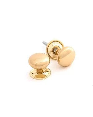 Polished Brass Mushroom Mortice/Rim Knob Set
