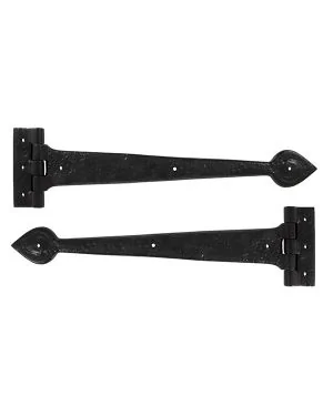Black Textured 16" Cast T Hinge (pair)