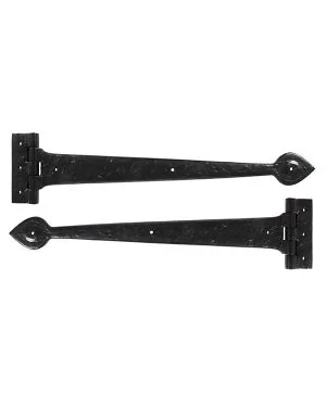 Black Textured 18" Cast T Hinge (pair)