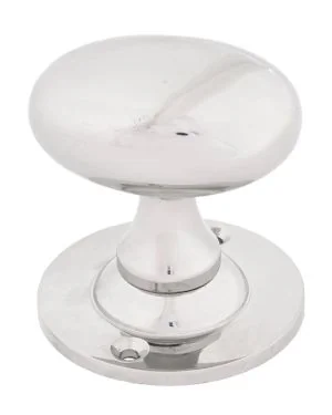 Polished Nickel Oval Mortice/Rim Knob Set