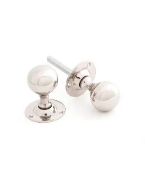 Polished Nickel Ball Mortice Knob Set