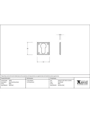 Black Avon Euro Escutcheon