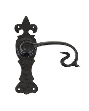 Black Curly Lever Latch Set