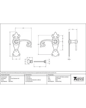 Black Curly Lever Bathroom Set