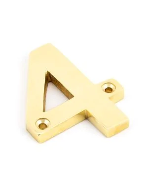 Polished Brass Numeral 4