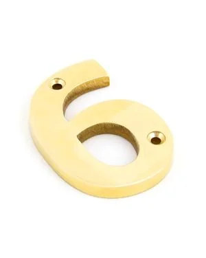 Polished Brass Numeral 6