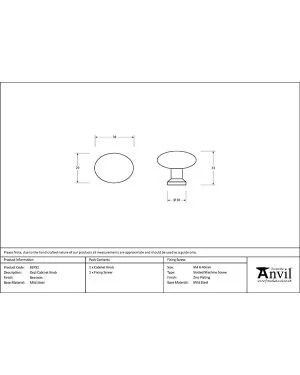 Beeswax Oval Cabinet Knob