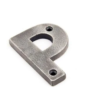 Antique Pewter Letter P