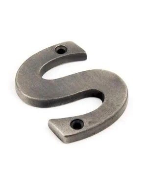 Antique Pewter Letter S