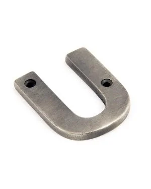 Antique Pewter Letter U