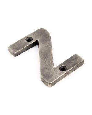 Antique Pewter Letter Z