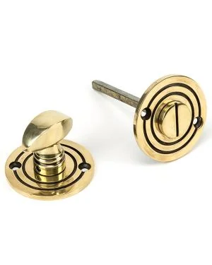 Aged Brass Round Bathroom Thumbturn