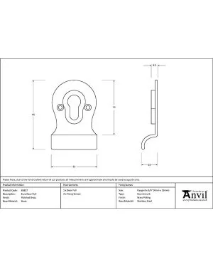 Polished Brass Euro Door Pull