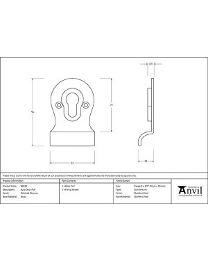 Polished Chrome Euro Door Pull