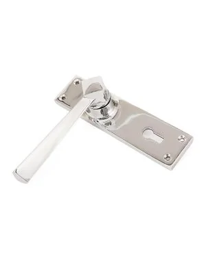 Polished Chrome Straight Lever Lock Set