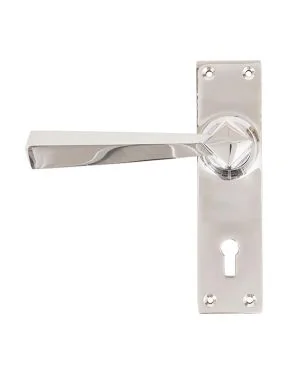Polished Chrome Straight Lever Lock Set