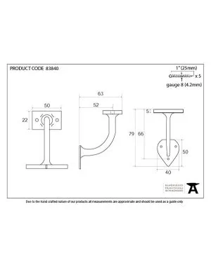 Black 2" Handrail Bracket