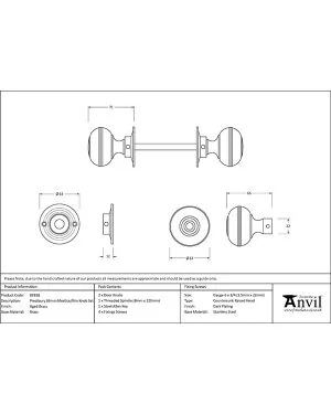 Aged Brass 63mm Prestbury Mortice/Rim Knob Set