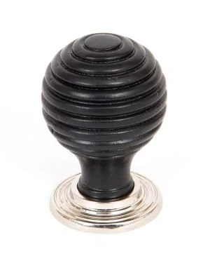Ebony and PN Beehive Cabinet Knob 35mm