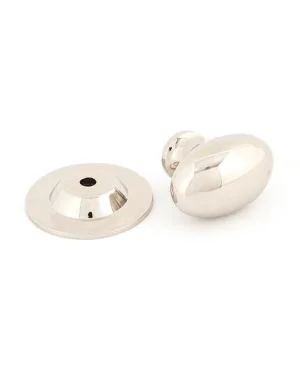 Polished Nickel Oval Cabinet Knob 33mm