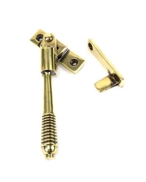 Aged Brass Night-Vent Locking Reeded Fastener