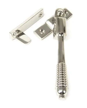 Polished Nickel Night-Vent Locking Reeded Fastener