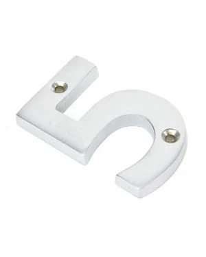 Satin Chrome Numeral 5