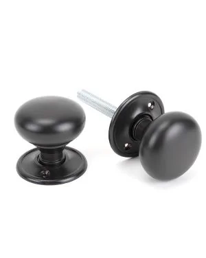 Aged Bronze Mushroom Mortice/Rim Knob Set