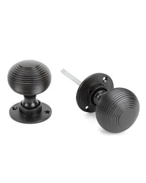 Aged Bronze Heavy Beehive Mortice/Rim Knob Set