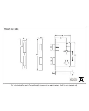 Black 60mm Backset 72mm Centre - Euro Sashlock