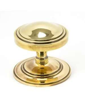 Aged Brass Art Deco Centre Door Knob