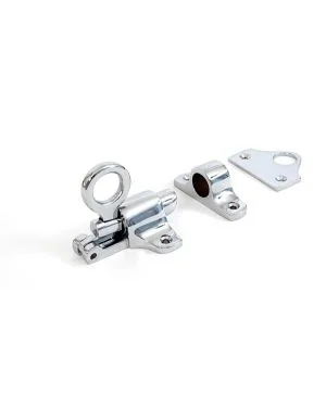 Polished Chrome Fanlight Catch + Two Keeps