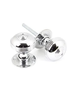 Polished Chrome 50mm Prestbury Mortice/Rim Knob Set