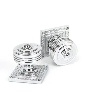 Polished Chrome Tewkesbury Square Mortice Knob Set