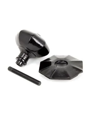 Black Octagonal Centre Door Knob - Internal