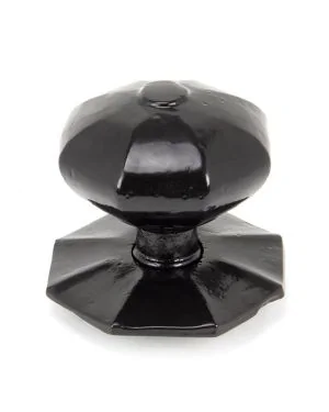 Black Octagonal Centre Door Knob - Internal