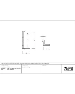 Bright Zinc Plated 2½" Stormproof Hinge 1951 (pair)