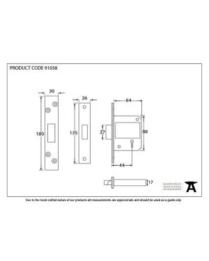 Black 2½" BS 5 Lever Deadlock