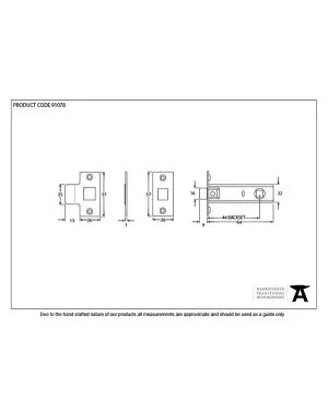 Electro Brassed 2½" Tubular Mortice Latch