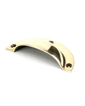Aged Brass 4" Plain Drawer Pull