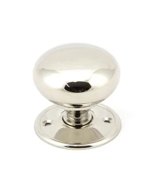 Polished Nickel 57mm Mushroom Mortice/Rim Knob Set