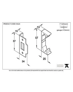 Black ½" Rebate Kit for Tubular Mortice Latch