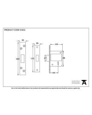 PVD 2½" 5 Lever BS Deadlock KA