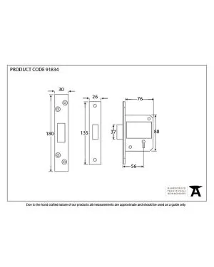 PVD 3" 5 Lever BS Deadlock KA