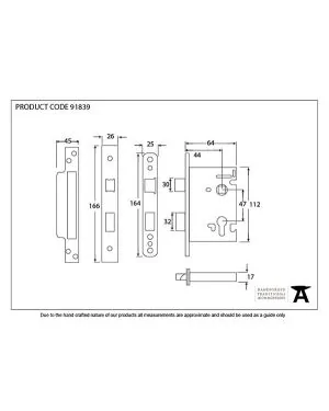 PVD 2 ½" Euro Profile Sash Lock